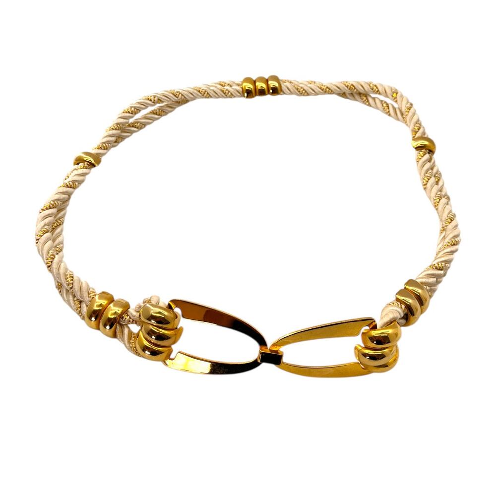 Vintage Woven Gold Tone Womens Belt Rope Size Small